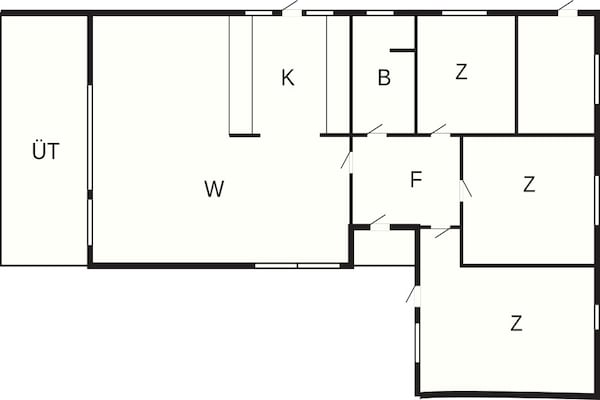 Foto van Modern toevluchtsoord in Marielyst - Vakantiehuis in Væggerløse - FloorPlan