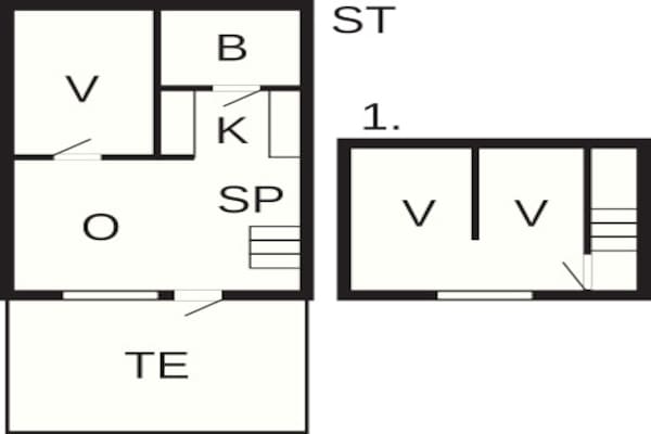 Foto van 6 persoons vakantie huis op een vakantie park in Hemmet - FloorPlan