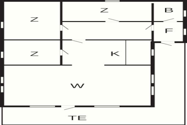 Foto van Afgelegen blokhut nabij Graerup - Vakantiehuis in Oksbøl - FloorPlan