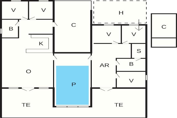 Foto van Rolstoeltoegankelijk huisje met zwembad - Vakantiehuis in Ringkøbing - FloorPlan