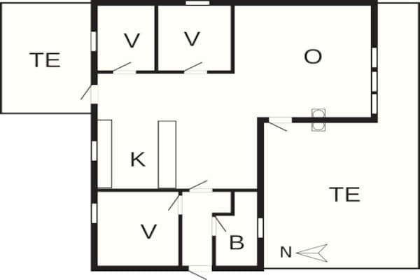 Foto van Ruim, mooi huisje in Pine - Vakantiehuis in Løkken - FloorPlan