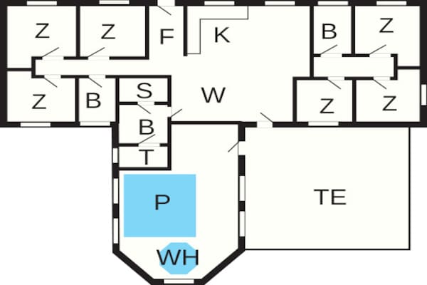 Foto van Luxe vakantieverblijf vlakbij het strand - Vakantiehuis in Væggerløse - FloorPlan