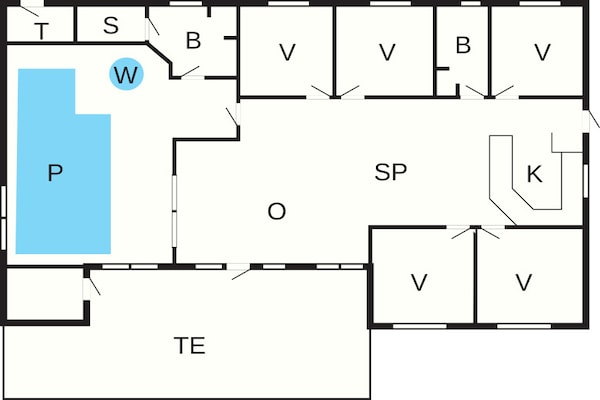 Foto van Luxe vakantieverblijf met zwembad - Vakantiehuis in Nørre Nebel - FloorPlan
