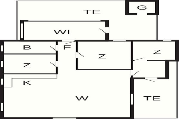Foto van Verblijf aan het strand in Lakolk - Vakantiehuis in Rømø - FloorPlan