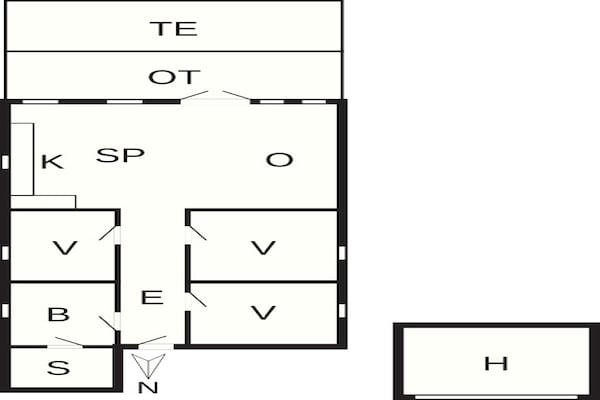 Foto van Rustig toevluchtsoord in Toftum - Vakantiehuis in Rømø - FloorPlan