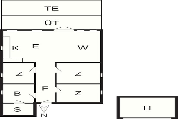 Foto van Rustig toevluchtsoord in Toftum - Vakantiehuis in Rømø - FloorPlan