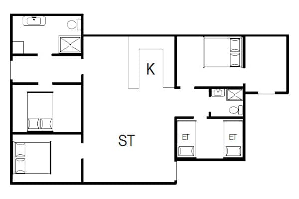 Foto van 6 persoons vakantie huis in Nørre Nebel-By Traum - Vakantiehuis in Nørre Nebel - FloorPlan