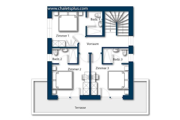 Foto van Alpenchalet met sauna en balkon - Vakantiehuis in Neukirchen - FloorPlan