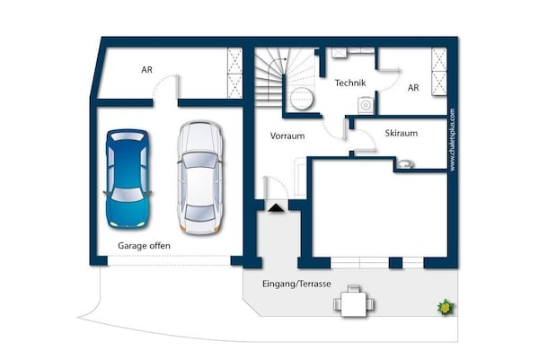 Foto van Alpine Chalet met Ski-In toegang - Vakantiehuis in Neukirchen - FloorPlan