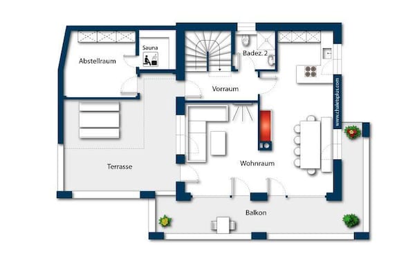 Foto van Alpine Chalet met Ski-In toegang - Vakantiehuis in Neukirchen - FloorPlan