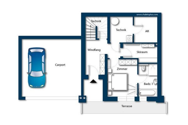 Foto van Chalet met sauna en natuurzwembad - Vakantiehuis in Neukirchen - FloorPlan