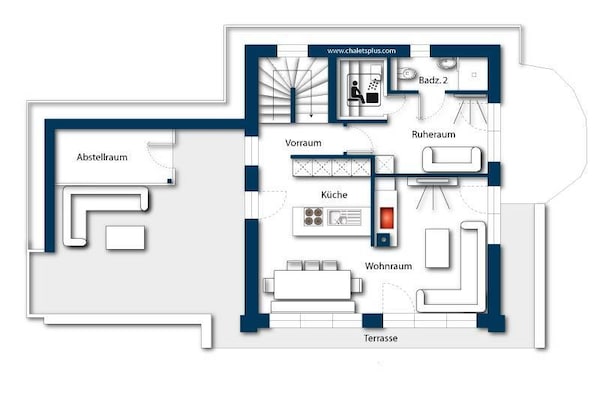 Foto van Chalet met sauna en natuurzwembad - Vakantiehuis in Neukirchen - FloorPlan