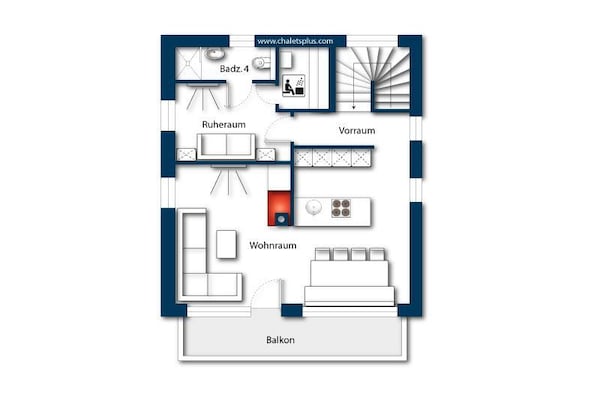 Foto van Wellnesschalet nabij Wildkogel - Vakantiehuis in Neukirchen - FloorPlan