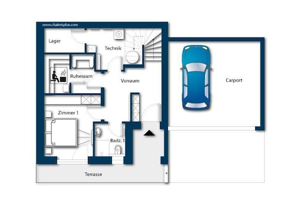 Foto van Chalet met sauna vlakbij de skibus - Vakantiehuis in Neukirchen - FloorPlan