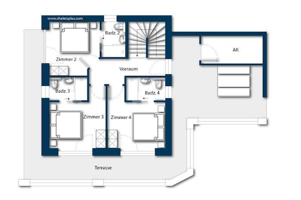 Foto van Chalet met sauna vlakbij de skibus - Vakantiehuis in Neukirchen - FloorPlan