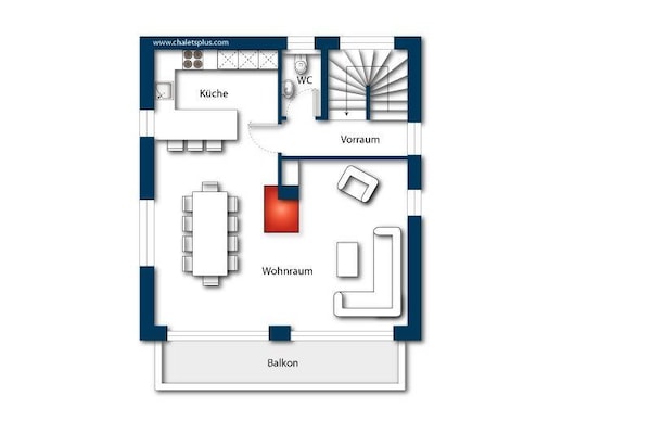 Foto van Chalet met sauna vlakbij de skibus - Vakantiehuis in Neukirchen - FloorPlan