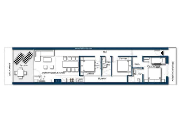 Foto van Modern Neukirchen appartement voor 8 personen - Vakantiehuis in Neukirchen am Großvenediger - FloorPlan