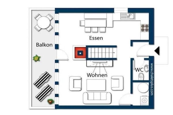Foto van Alpine maisonette met sauna - Vakantiehuis in Wald-Königsleiten - FloorPlan