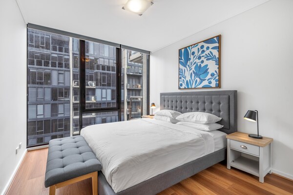 Foto van Luxe 2-slaapkamerapp met rivierzicht, bij casino - Vakantiehuis in Southbank - BedRoom