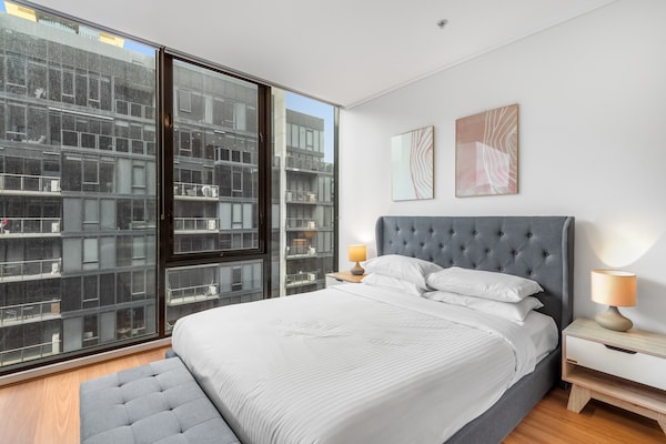 Foto van Luxe 2-slaapkamerapp met rivierzicht, bij casino - Vakantiehuis in Southbank - BedRoom