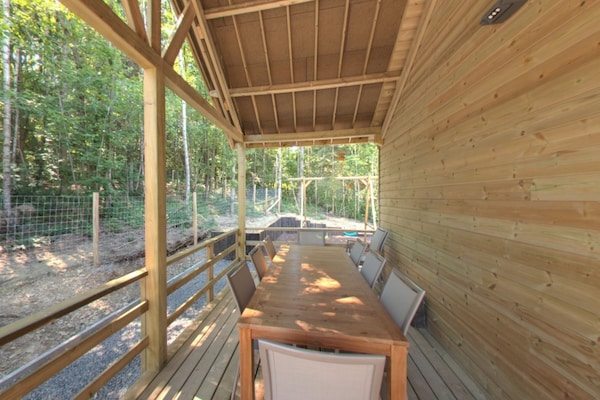 Foto van Luxe chalet met sauna in het bos nabij Durbuy - Vakantiehuis in Barvaux - Terrace