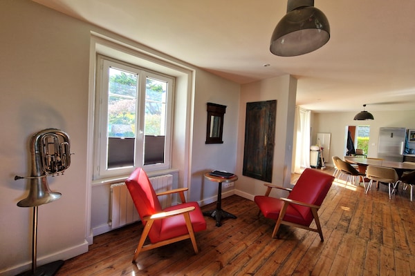 Foto van Vakantiehuis in Locquirec bij zandstrand - Vakantiehuis in Locquirec - LivingRoom