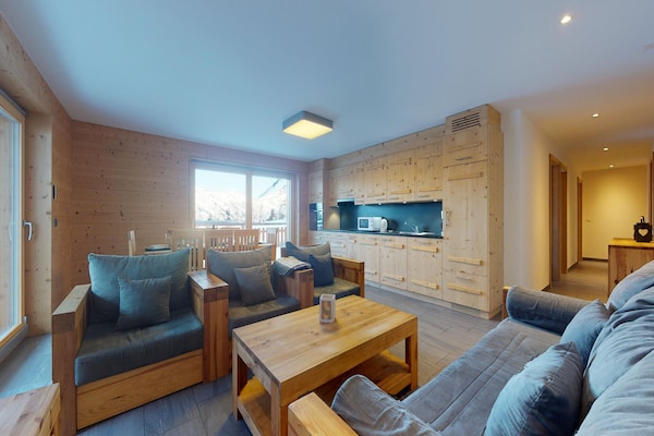 Foto van Appartement in Veysonnaz bij de skibaan - Vakantiehuis in Veysonnaz - LivingRoom