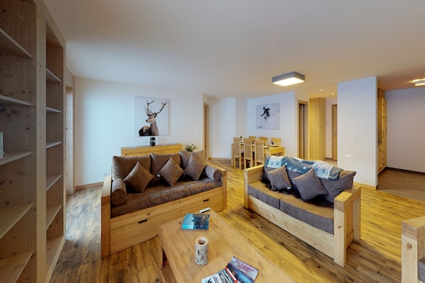 Foto van Appartement met uitzicht op de bergen in Veysonnaz - LivingRoom