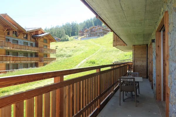 Foto van Appartement met uitzicht op de bergen in Veysonnaz - TerraceBalcony