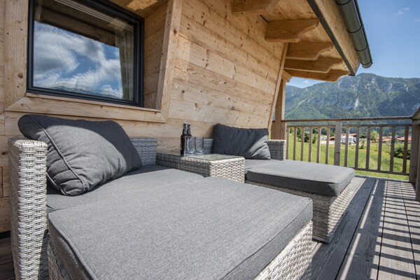 Foto van Chalet Gamsknogel met privézwembad en whirlpool - Vakantiehuis in Inzell - TerraceBalcony