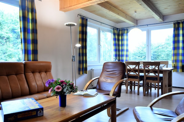 Foto van Luxe vakantieappartement in Boddin met tuin - Vakantiehuis in Walkendorf OT Boddin - LivingRoom