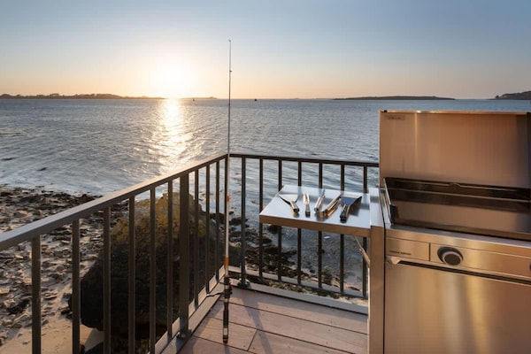 Foto van Appartement in Landéda met uitzicht op het strand - TerraceBalcony