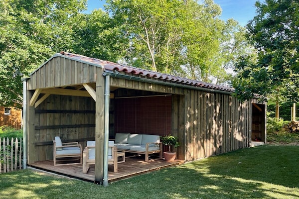 Foto van Een houten huis met bioklimaat op het platteland - Vakantiehuis in Messanges - Untagged