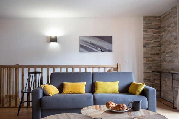 Foto van Appartement in Plagne 1800 met Ski-in/Ski-out - Vakantiehuis in Macot La Plagne - LivingRoom