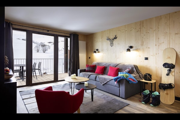 Foto van Appartement in Le Corbier met Spa & Zwembad - Vakantiehuis in Villarembert - LivingRoom