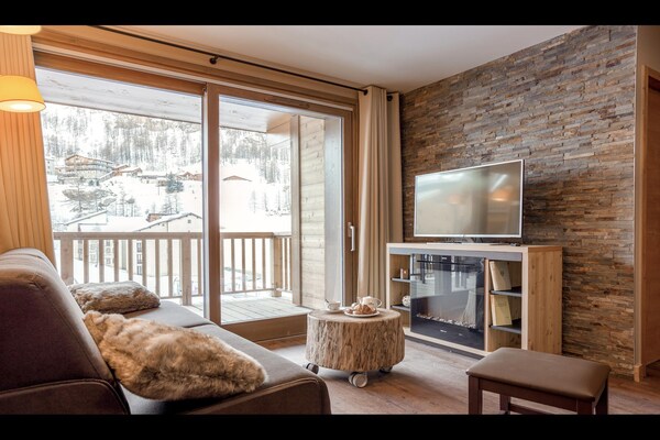 Foto van Appartement in Tignes met ski-in/ski-out - Vakantiehuis in Tignes - LivingRoom