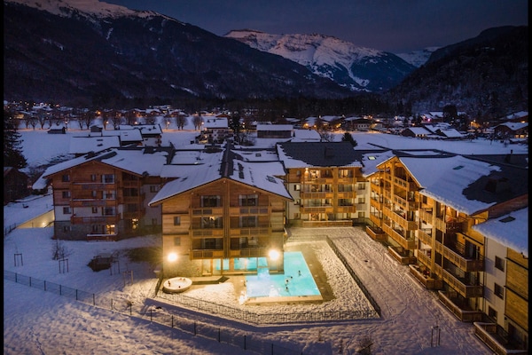 Foto van Appartement in Samoëns met Zwembad & Spa - Vakantiehuis in Samoëns - ExteriorWinter