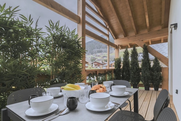 Foto van 6-persoonsappartement nabij Megève Spa - Vakantiehuis in MEGEVE - TerraceBalcony