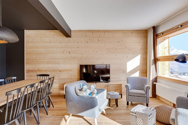 Foto van Appartement in Combloux met Mont Blanc Uitzicht - Vakantiehuis in COMBLOUX - LivingRoom