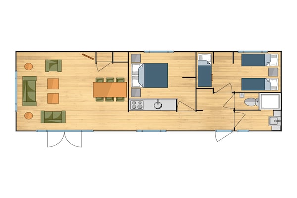 Foto van Luxe berglodge voor 6 personen - Vakantiehuis in Slagharen - FloorPlan