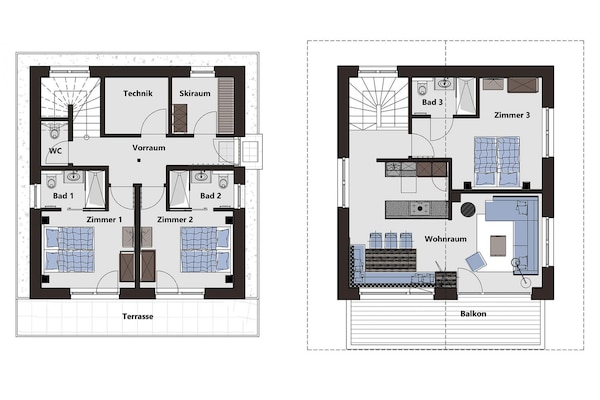 Foto van Chalet in Pinzgau bij Skipistes & Sauna - Vakantiehuis in Wald im Pinzgau - FloorPlan