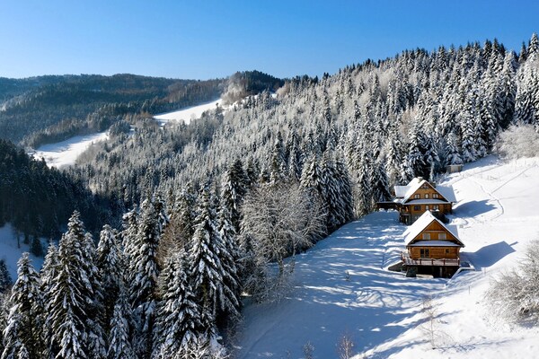 Foto van Comfortabele vakantievilla in de bergen, sauna - Vakantiehuis in Piwniczna Zdroj - ExteriorWinter