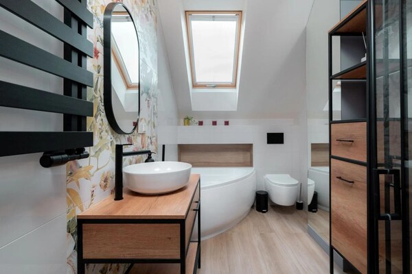 Foto van Comfortabele vakantievilla met sauna en jacuzzi - Vakantiehuis in Marcyporeba - BathRoom