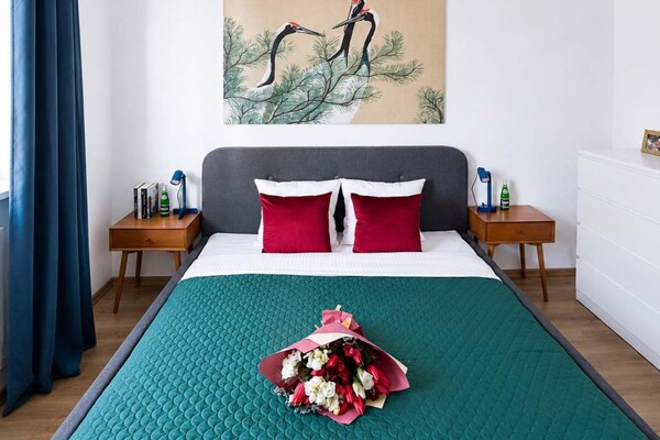 Foto van 3-kamerwoning vlakbij Atlas Arena - Vakantiehuis in Łódź - BedRoom